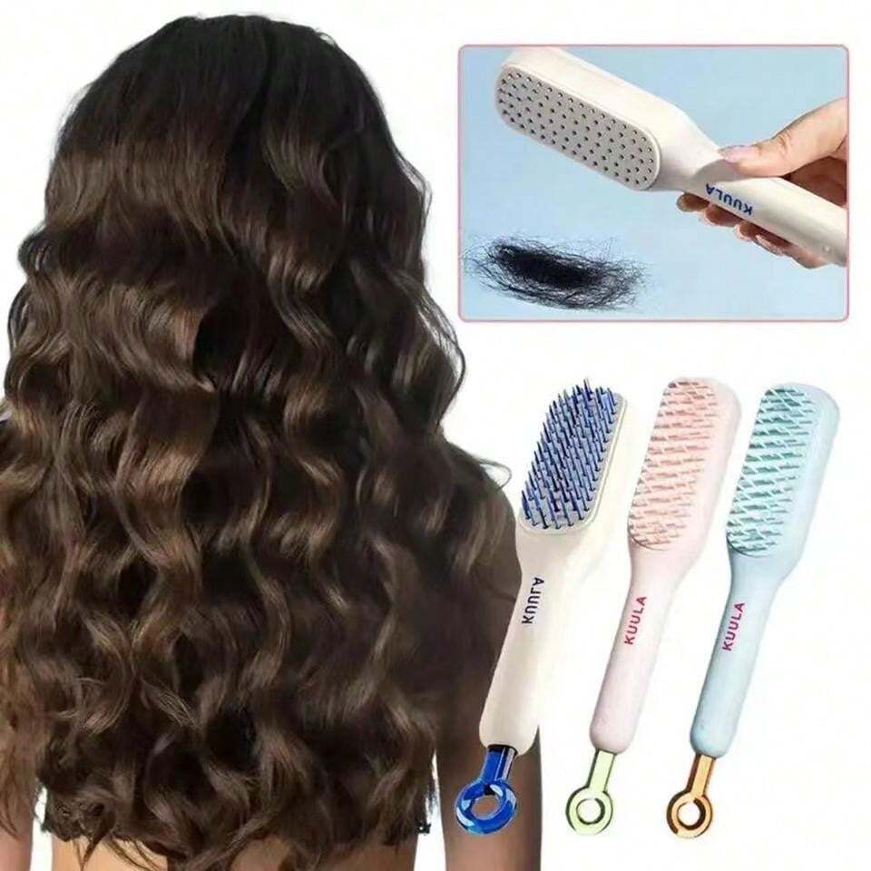Self Cleaning Hair Comb (random Color) Your Desire