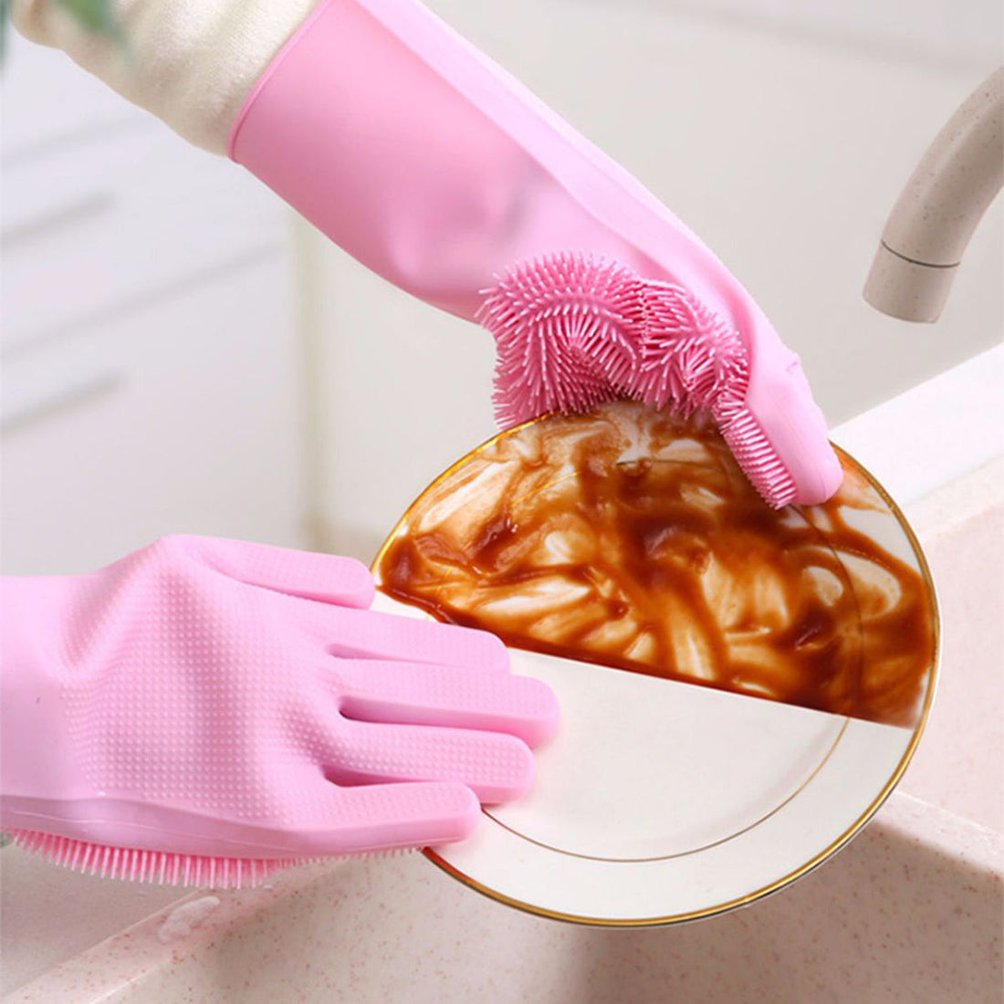 2pcs – Silicone Washing Gloves Your Desire