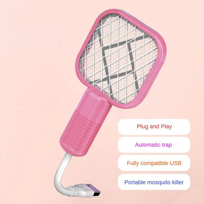 Mini USB Rechargeable Mosquito Racket with UV Light – Portable Electric Bug Zapper & Fly Swatter for Indoor/Outdoor Use, Home, Office, Travel & Camping ShoplyStore